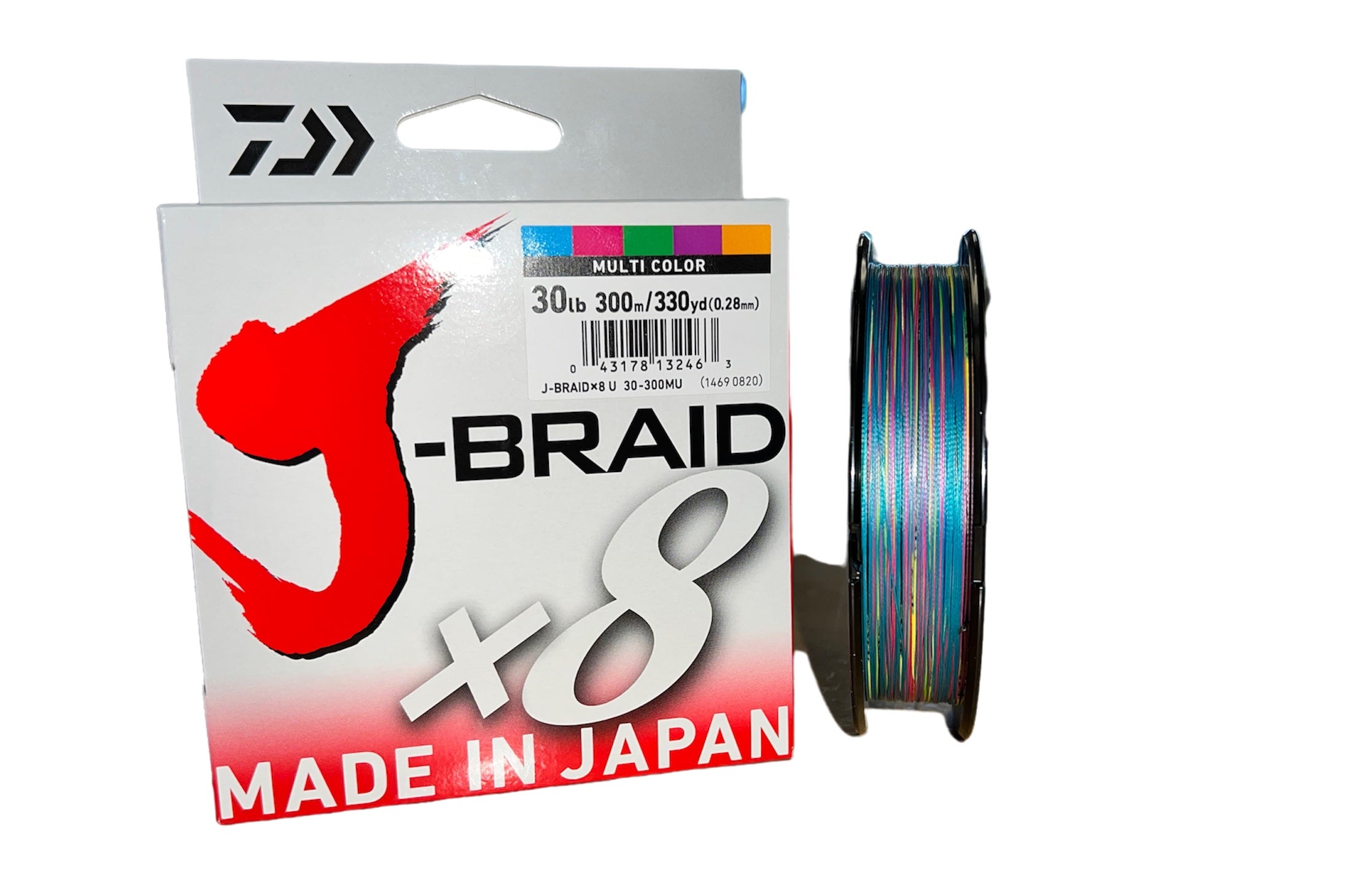 Daiwa, 30lb Daiwa J-BRAID X8 Multi-Color 330yds.