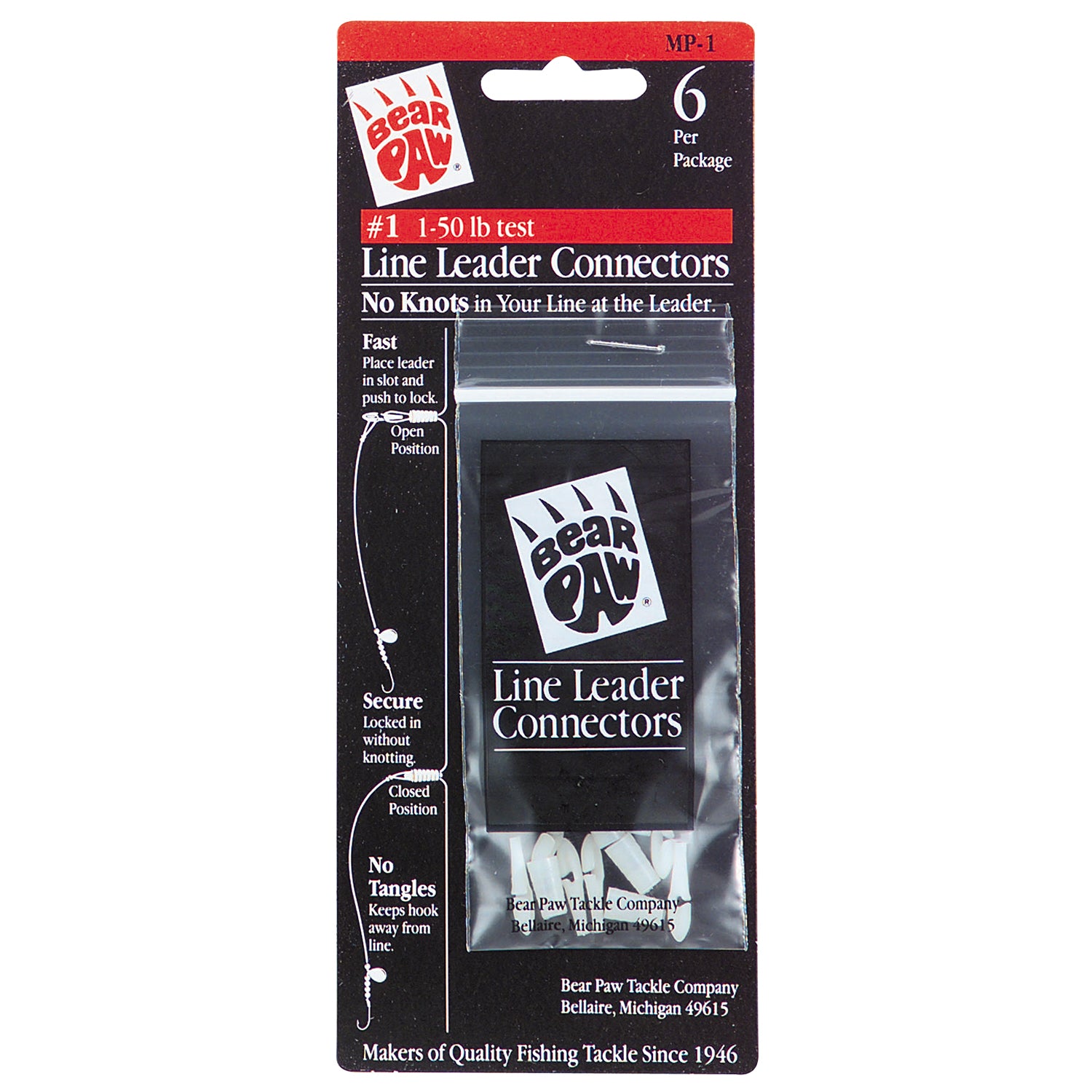 BEAR PAW TACKLE, Bear Claws - No Knot Line Leader Connectors