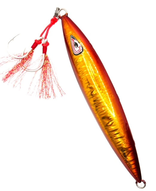 JohnnyJigs, Falling Leaf Red/Gold Glow Slow Pitch Jig