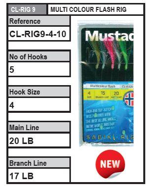 Kingfisher, Mustad Sabiki Jigs - Multicolour Flash Rig