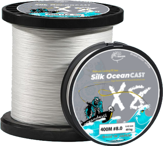 Ocean Devil, OCEAN DEVIL Silk Ocean CAST Premium PE line for SPINNING (White Braid)