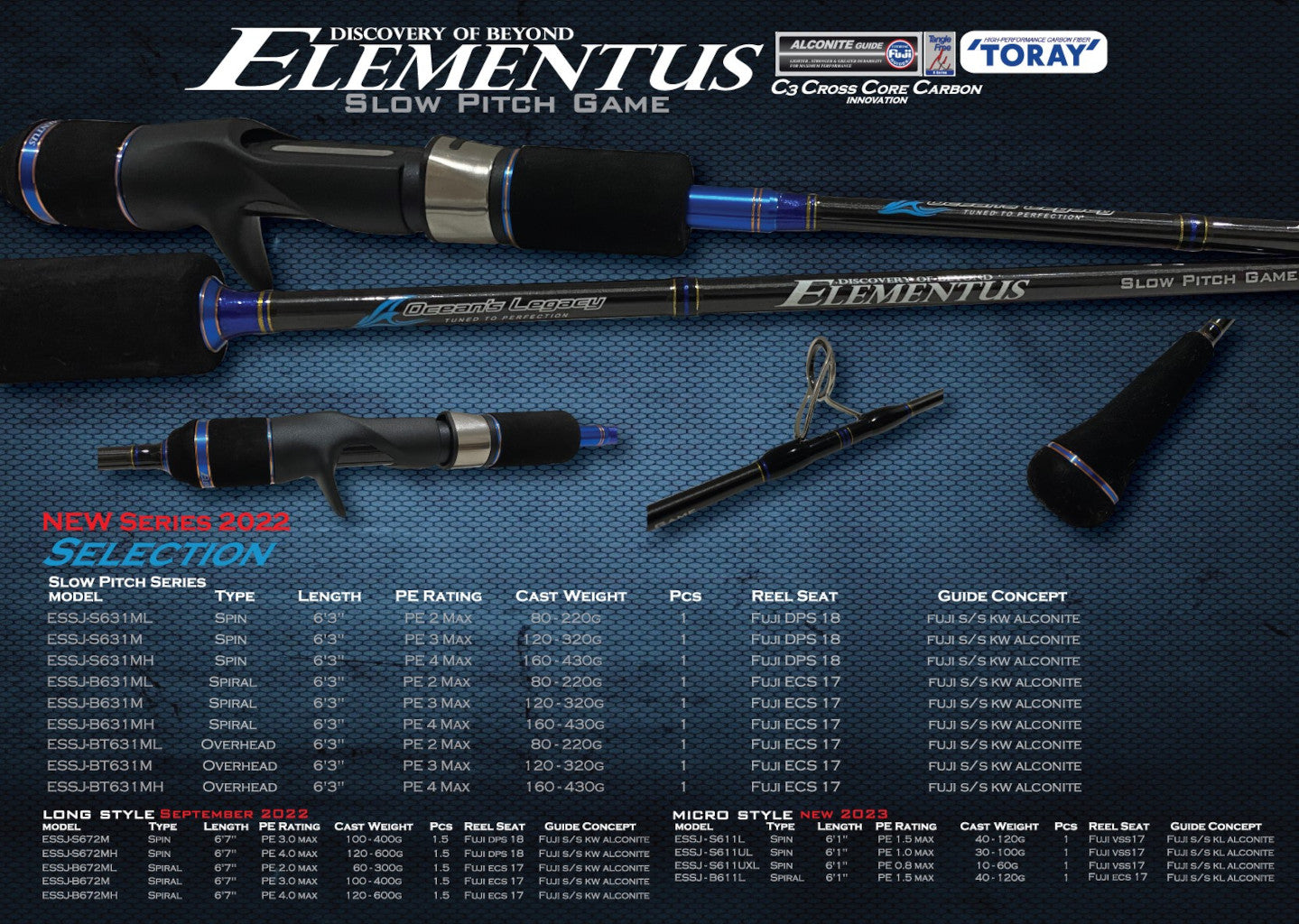 Ocean's Legacy, Ocean's Legacy Elementus LONG Slow Pitch Rod