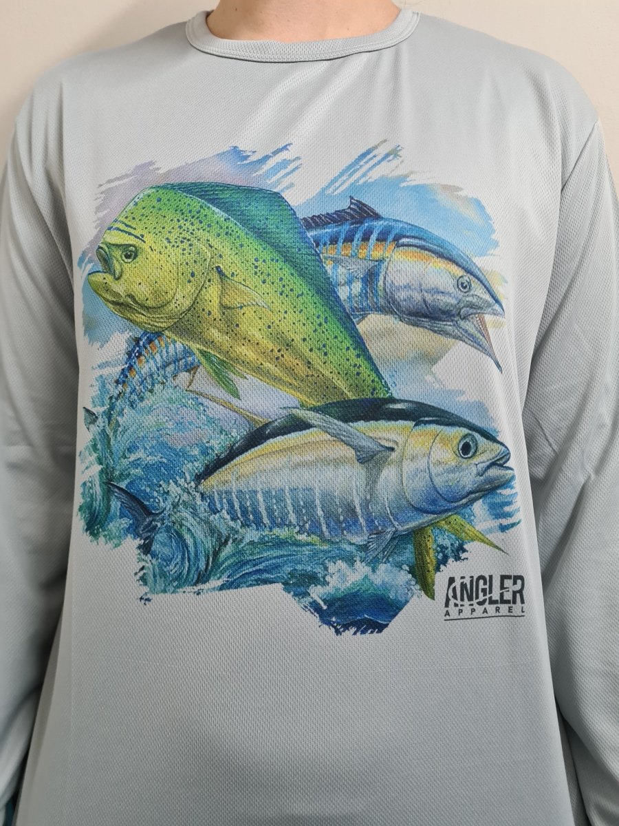 Angler Brands, Three Fish Hooked Long Sleeve Shirt